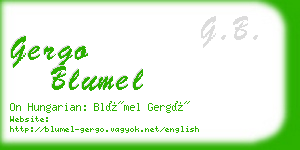 gergo blumel business card